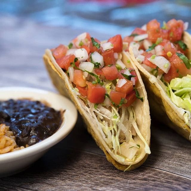 1 Chick & 1 Beef Taco.